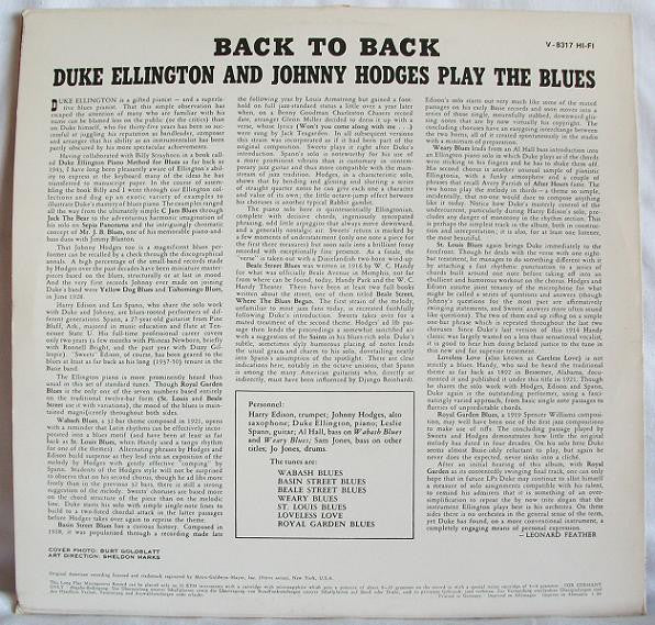 Duke Ellington / Johnny Hodges ~ Back To Back (Duke Ellington And Johnny Hodges Play The Blues) (Vinyl) - Djungel & Jazz