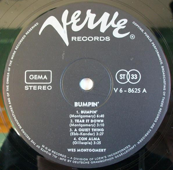 Wes Montgomery ~ Bumpin' (Vinyl) - Djungel & Jazz