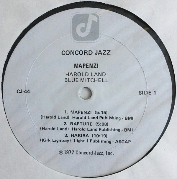 The Harold Land / Blue Mitchell Quintet ~ Mapenzi (Vinyl) - Djungel & Jazz