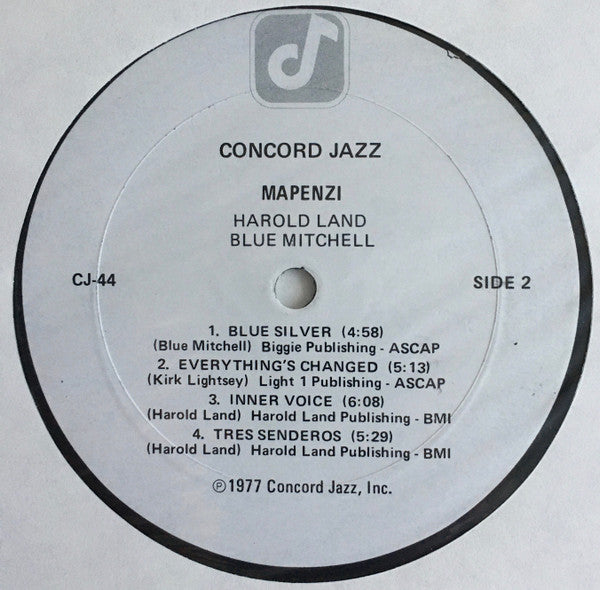 The Harold Land / Blue Mitchell Quintet ~ Mapenzi (Vinyl) - Djungel & Jazz