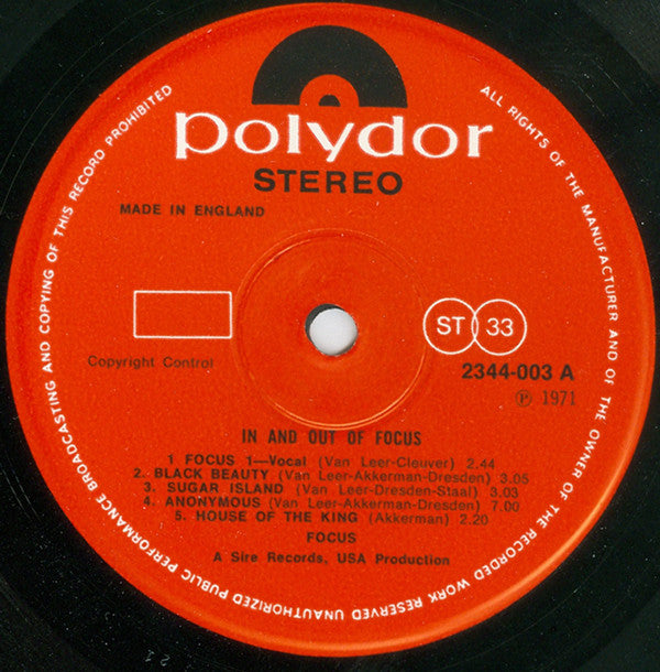 Focus ~ In And Out Of Focus (Vinyl) - Djungel & Jazz