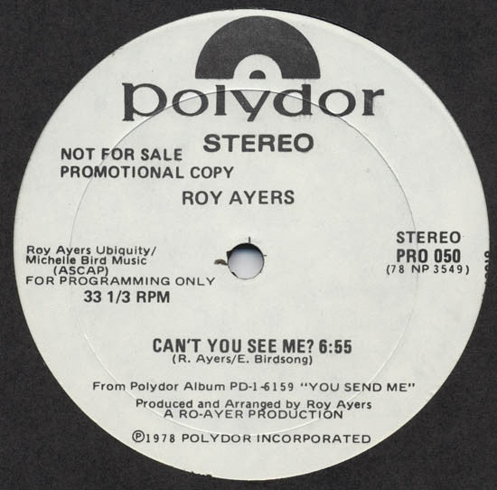 Roy Ayers : Get On Up, Get On Down / Can't You See Me? (12", Promo)