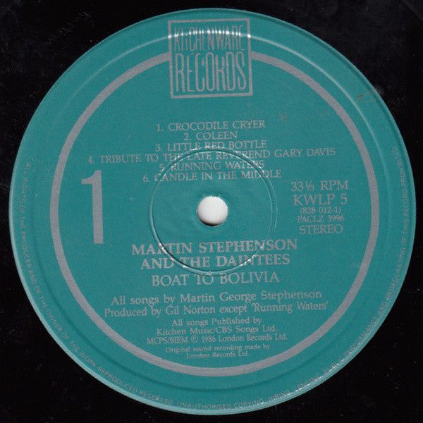Martin Stephenson & The Daintees ~ Boat To Bolivia (Vinyl) - Djungel & Jazz