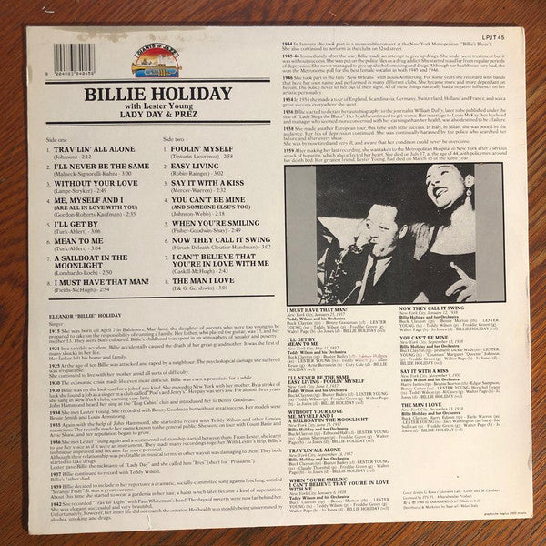 Billie Holiday With Lester Young ~ Lady Day & Prez (Vinyl) - Djungel & Jazz