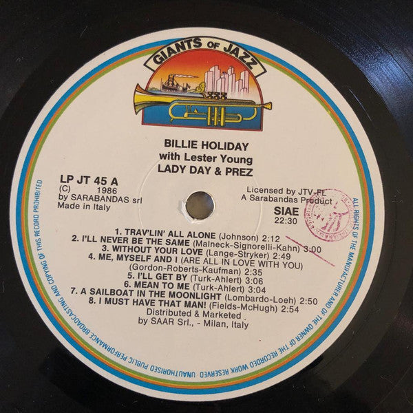Billie Holiday With Lester Young ~ Lady Day & Prez (Vinyl) - Djungel & Jazz