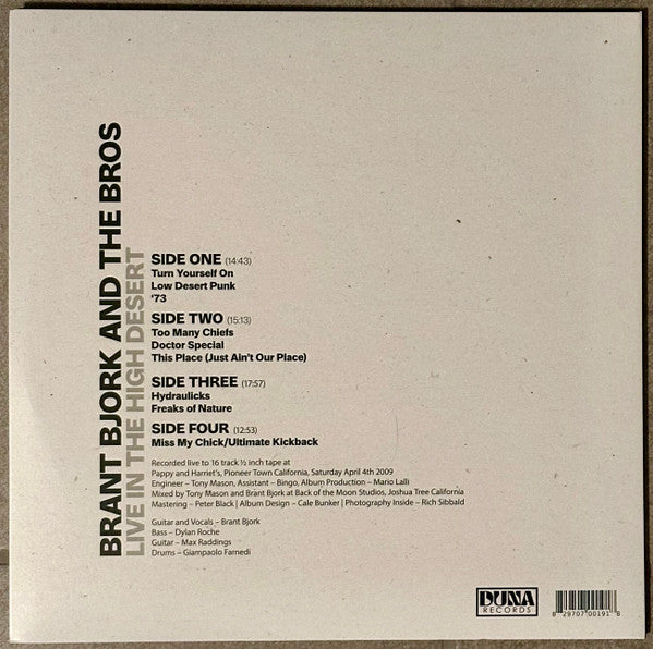 Brant Bjork And The Bros ~ Live in the High Desert (Vinyl) - Djungel & Jazz