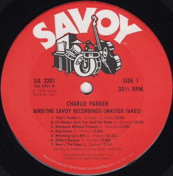Charlie Parker : Bird / The Savoy Recordings (Master Takes) (2xLP, Comp, Pit)