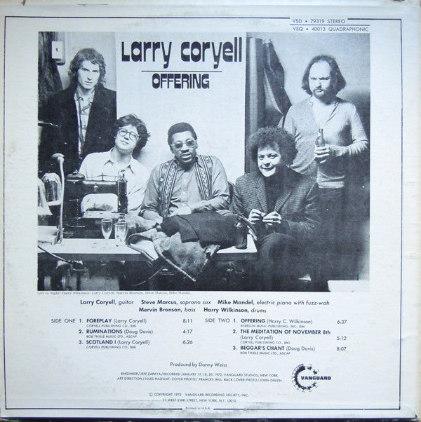 Larry Coryell : Offering (LP, Album, RE, RP)