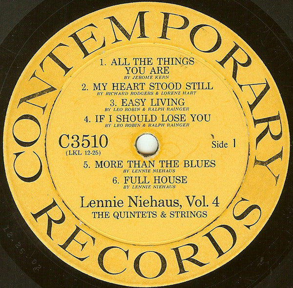 Lennie Niehaus ~ Vol. 4: The Quintets & Strings (Vinyl) - Djungel & Jazz