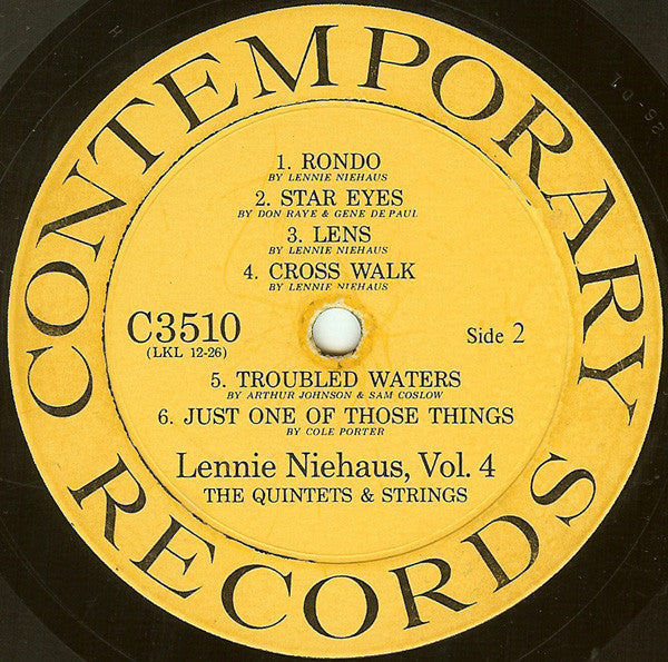 Lennie Niehaus ~ Vol. 4: The Quintets & Strings (Vinyl) - Djungel & Jazz