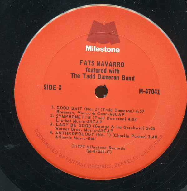 Fats Navarro Featured With The Tadd Dameron Band ~ Featured With The Tadd Dameron Band (Vinyl) - Djungel & Jazz