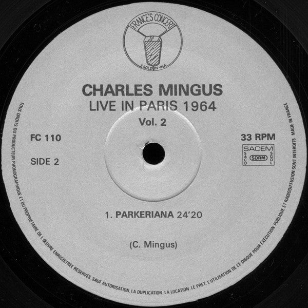 Charles Mingus ~ Live In Paris 1964 Vol. 2 (Vinyl) - Djungel & Jazz