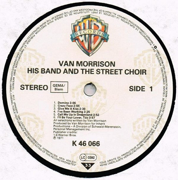 Van Morrison ~ His Band And The Street Choir (Vinyl) - Djungel & Jazz