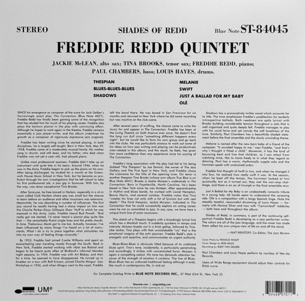 Freddie Redd Quintet ~ Shades Of Redd (Vinyl) - Djungel & Jazz