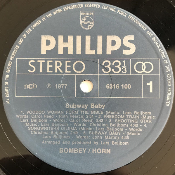Maritza Horn, Lars Beijbom ~ Subway Baby (Vinyl) - Djungel & Jazz