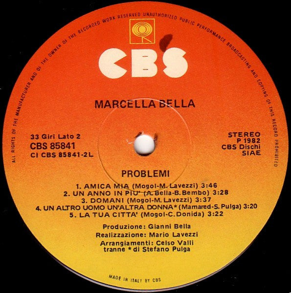 Marcella Bella : Problemi (LP, Album)