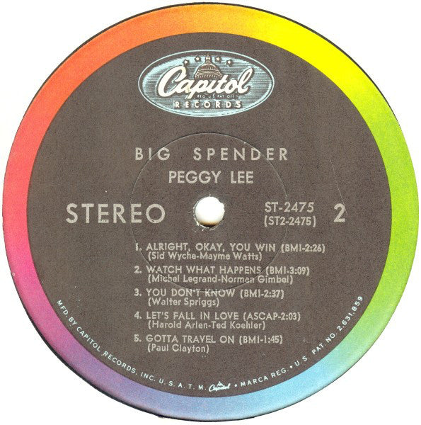 Peggy Lee ~ Big Spender (Vinyl) - Djungel & Jazz