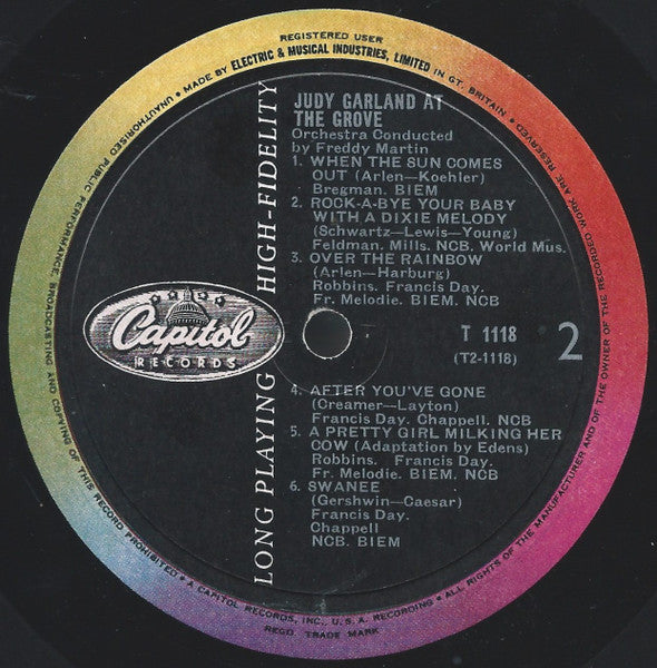 Judy Garland With Freddy Martin And His Orchestra ~ At The Grove (Vinyl) - Djungel & Jazz