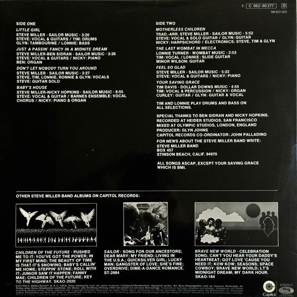 Steve Miller Band ~ Your Saving Grace (Vinyl) - Djungel & Jazz