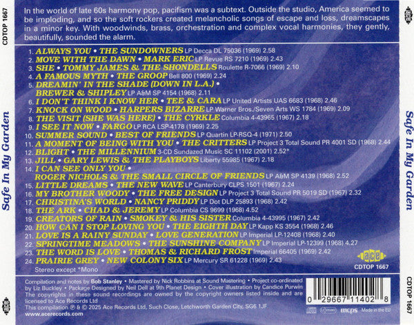 Various ~ Safe In My Garden (American Pop In The Shadows 1967-1972) (Vinyl) - Djungel & Jazz