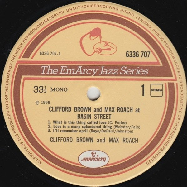 Clifford Brown And Max Roach ~ At Basin Street (Vinyl) - Djungel & Jazz