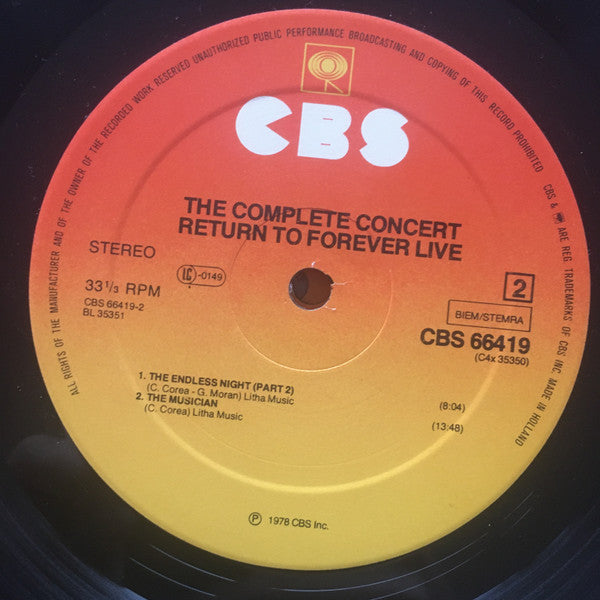 Return To Forever : Live (The Complete Concert) (4xLP, Album + Box)