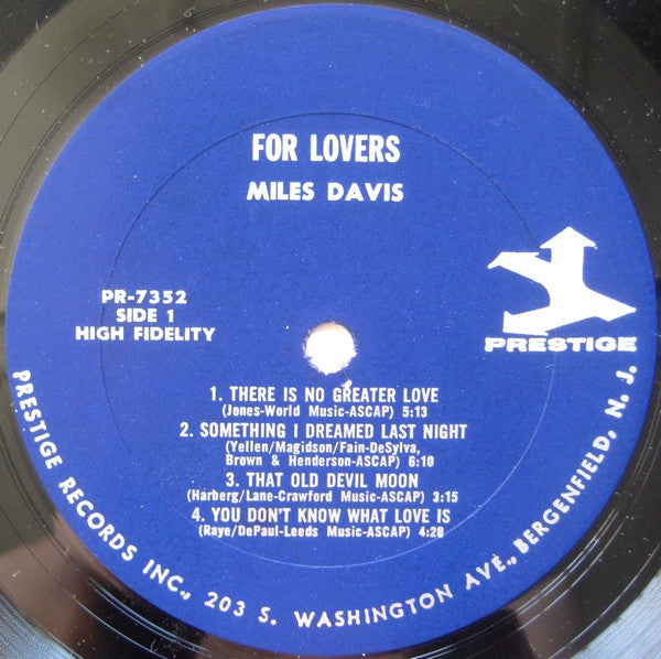 Miles Davis : Plays For Lovers (LP, Comp, Mono)