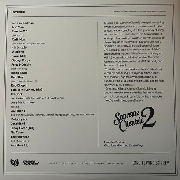 Ghostface Killah ~ Supreme Clientele 2 (Vinyl) - Djungel & Jazz