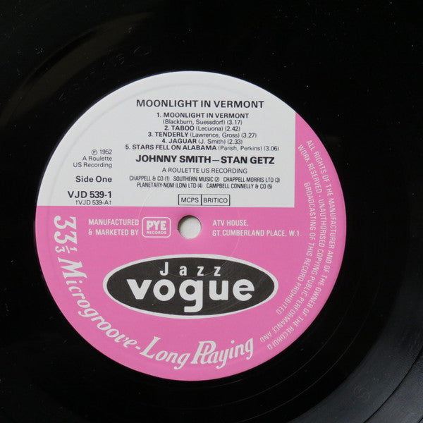 Stan Getz & Johnny Smith ~ Moonlight In Vermont (Vinyl) - Djungel & Jazz