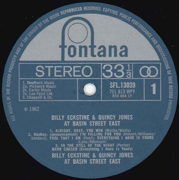 Billy Eckstine & Quincy Jones : At Basin Street East (LP, RE)