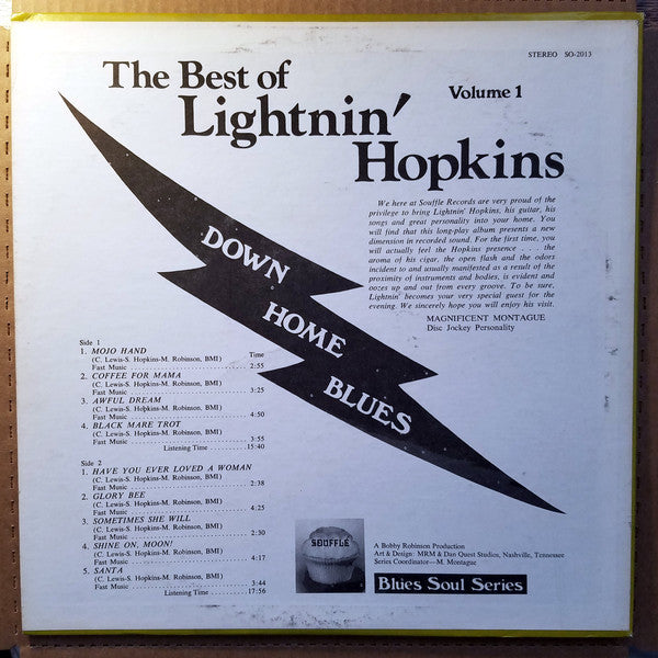 Lightnin' Hopkins ~ Down Home Blues (The Best Of Lightnin' Hopkins) (Vinyl) - Djungel & Jazz
