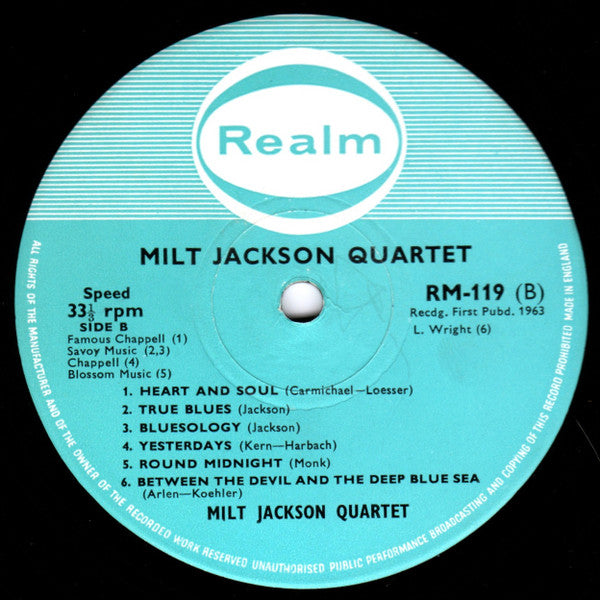 The Milt Jackson Quartet ~ Milt Jackson Quartet (Vinyl) - Djungel & Jazz