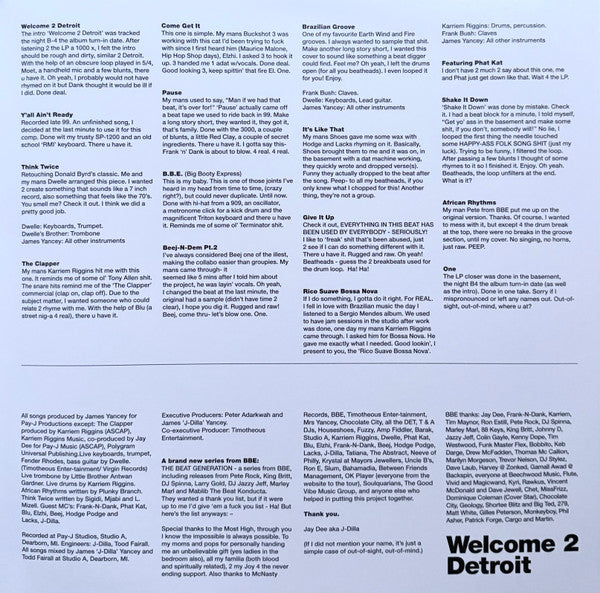 Jay Dee ~ Welcome 2 Detroit - Instrumental (Vinyl) - Djungel & Jazz