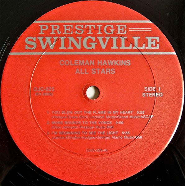 Coleman Hawkins All Stars Featuring Joe Thomas & Vic Dickenson ~ Coleman Hawkins All Stars (Vinyl) - Djungel & Jazz