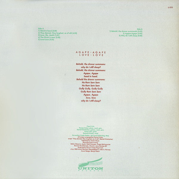 Popol Vuh : Agape-Agape Love-Love (LP, Album)