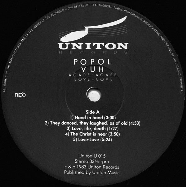 Popol Vuh : Agape-Agape Love-Love (LP, Album)