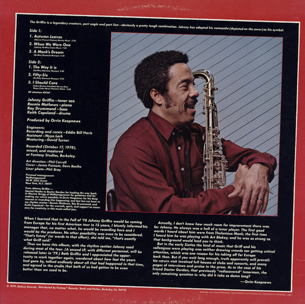 Johnny Griffin ~ Return Of The Griffin (Vinyl) - Djungel & Jazz