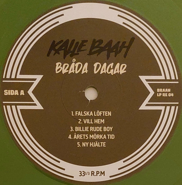 Kalle Baah : Bråda Dagar (LP, Album, Ltd, RE, Gre)