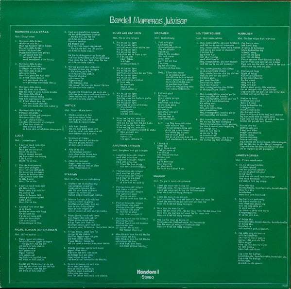 Kondoms Studio-Orkester ~ Bordellmammas Julvisor (Vinyl) - Djungel & Jazz