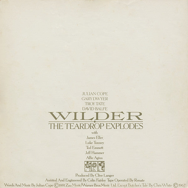 The Teardrop Explodes ~ Wilder (Vinyl) - Djungel & Jazz