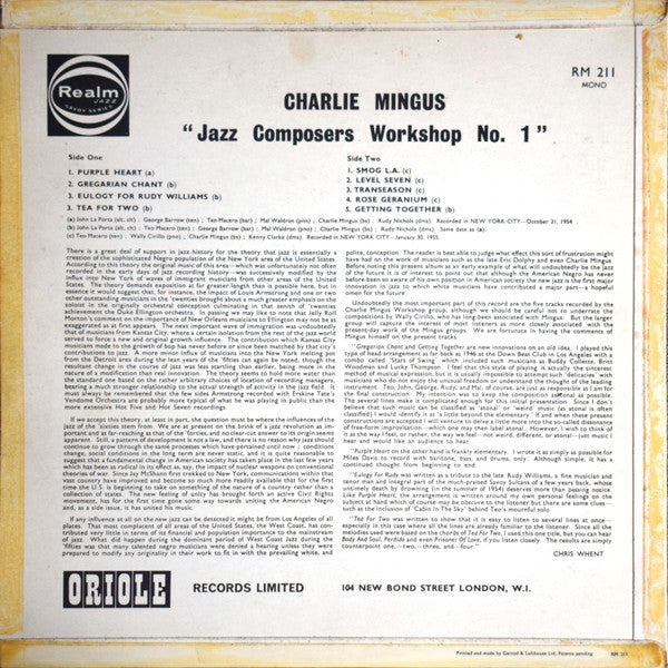 Charlie Mingus, John LaPorta, Teo Macero, Kenny Clarke ~ Jazz Composers Workshop (Vinyl) - Djungel & Jazz