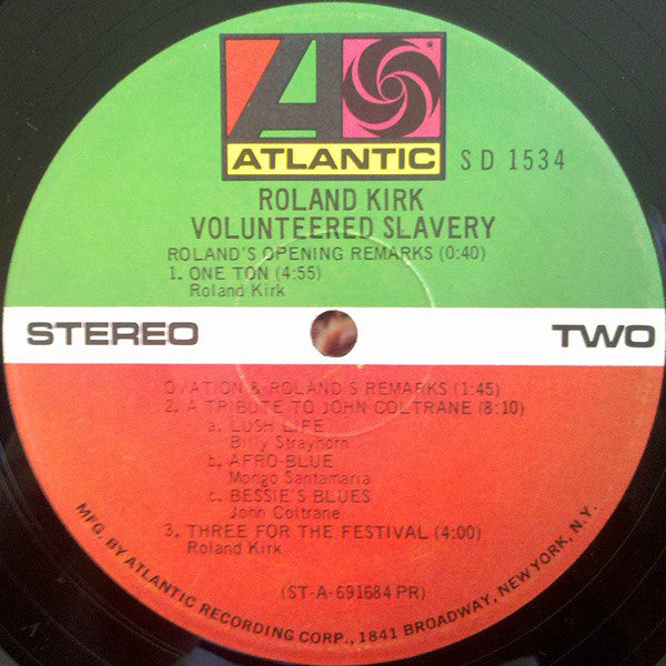 Roland Kirk ~ Volunteered Slavery (Vinyl) - Djungel & Jazz
