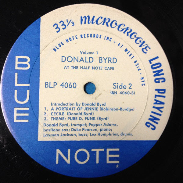 Donald Byrd ~ At The Half Note Cafe (Volume 1) (Vinyl) - Djungel & Jazz