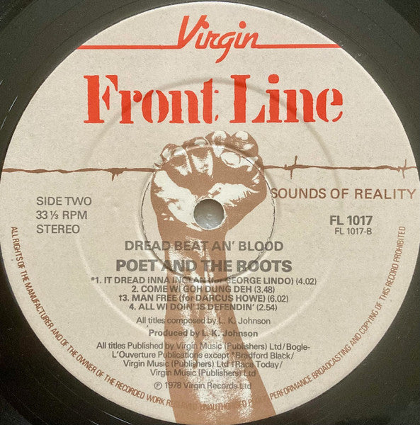 Poet And The Roots ~ Dread Beat An' Blood (Vinyl) - Djungel & Jazz