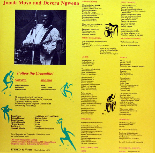 Jonah Moyo & Devera Ngwena ~ Follow The Crocodile! (Vinyl) - Djungel & Jazz