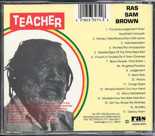 Ras Sam Brown ~ Teacher (Vinyl) - Djungel & Jazz