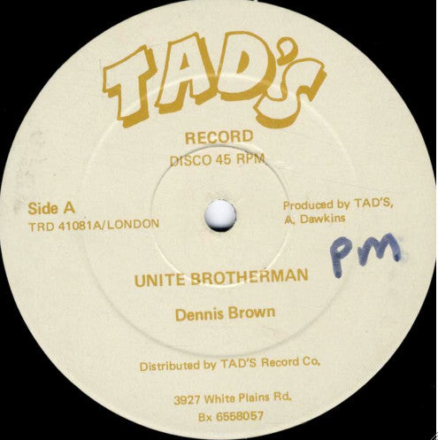 Dennis Brown : Unite Brotherman (12")