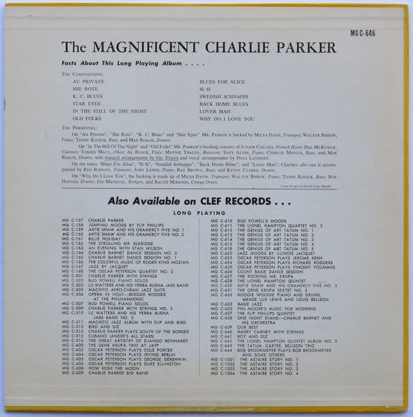 Charlie Parker ~ The Magnificent Charlie Parker (Vinyl) - Djungel & Jazz