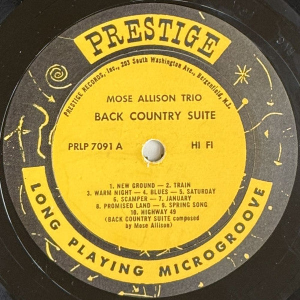 Mose Allison : Back Country Suite (For Piano, Bass And Drums) (LP, Album, Mono, RE, Abb)
