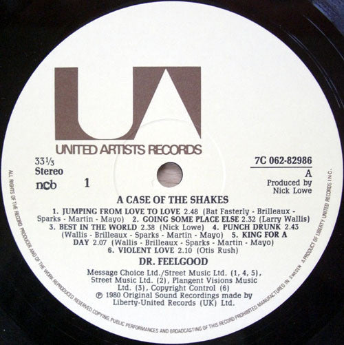 Dr. Feelgood ~ A Case Of The Shakes (Vinyl) - Djungel & Jazz